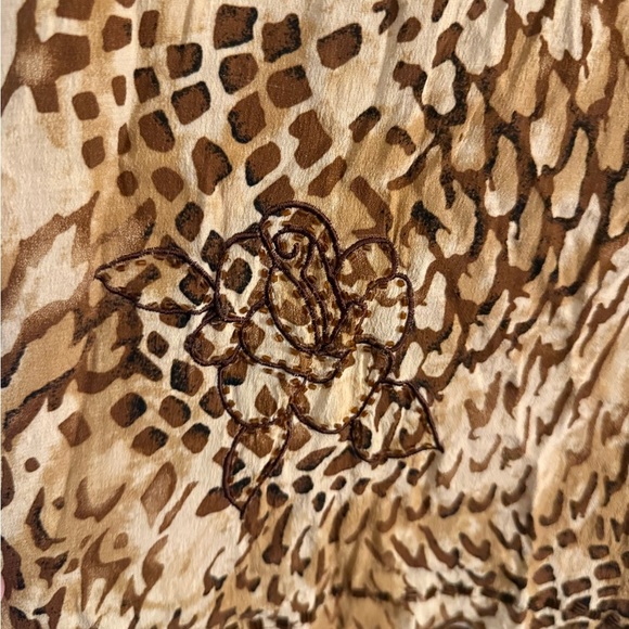 USINDO Animal Print Wide Leg Pants Boho Resort Lounge Trousers Made in Indonesia - Picture 8 of 12